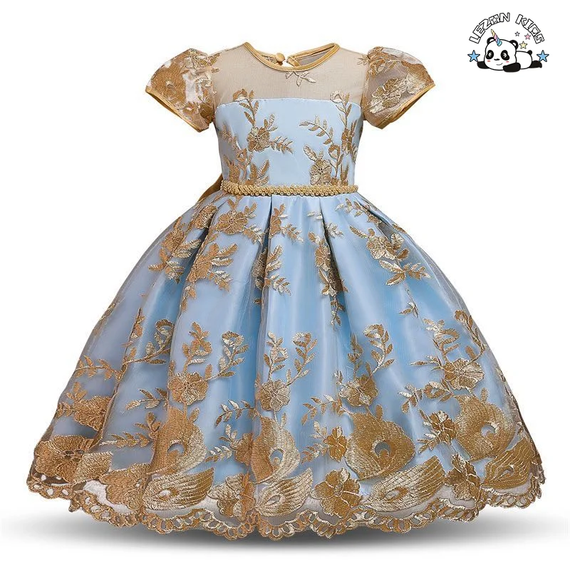 LEZONKIDS - New Fashion Sequin Flower Princess Dress Kids Birthday Wedding Toddler Baby Girls Clothes Children Clothing Dress for Kids